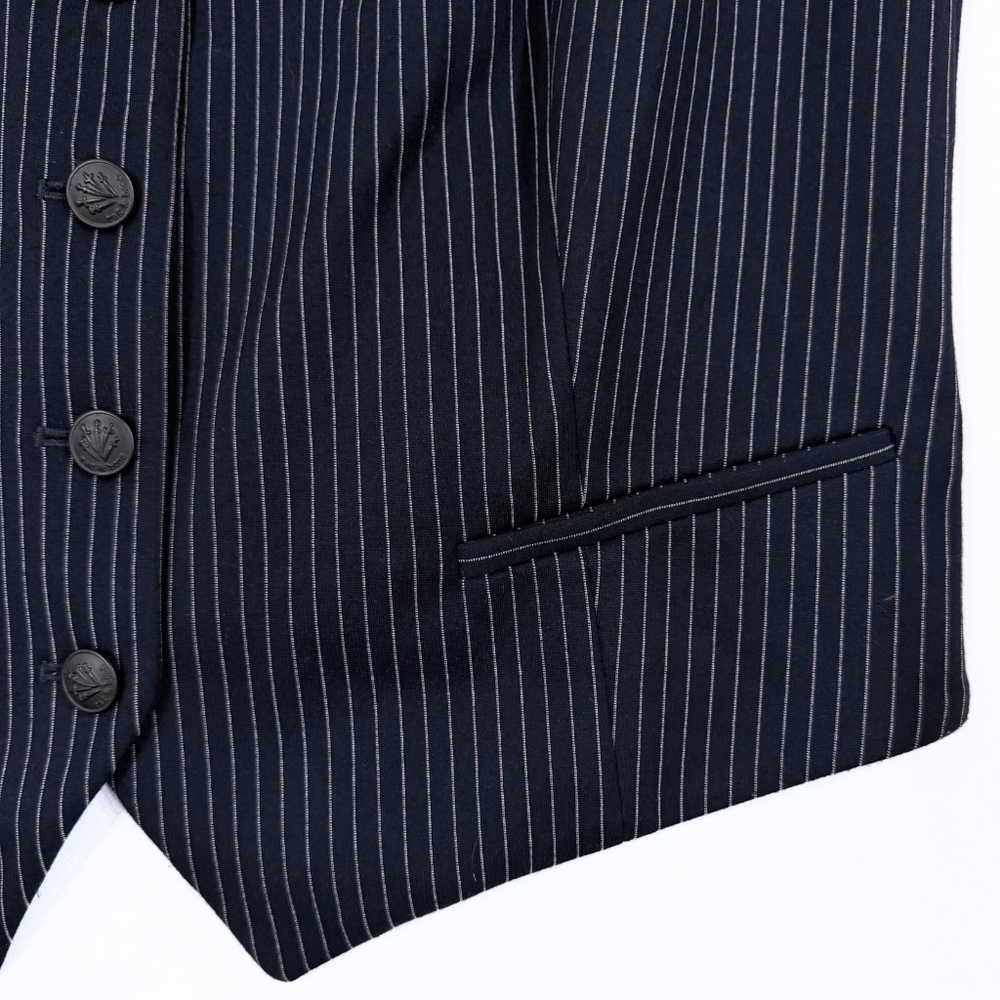 rag & bone Navy Pinstripe Wool Blend Vest - Picture 6 of 8